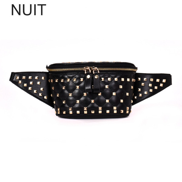 Brand Women Designer Waist Pack PU Leather Shoulder Bags Zipper Chest Waist Bags Travel Chest Bag Rivet Pack Women