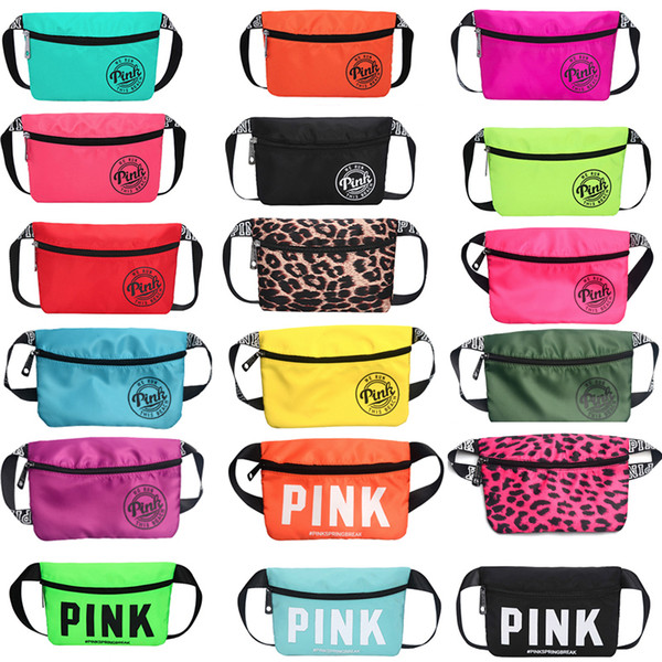 Pink Fanny Pack Pink Letter Waist Belt Bag Fashion Beach Travel Bags Waterproof Handbags Purses Outdoor Cosmetic Bag 26 colors