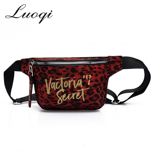 Waist Bag Women Waist Fanny Packs Belt Bag Luxury Brand Leopard Print Chest Handbag Black Color 2018 New Fashion High Quality