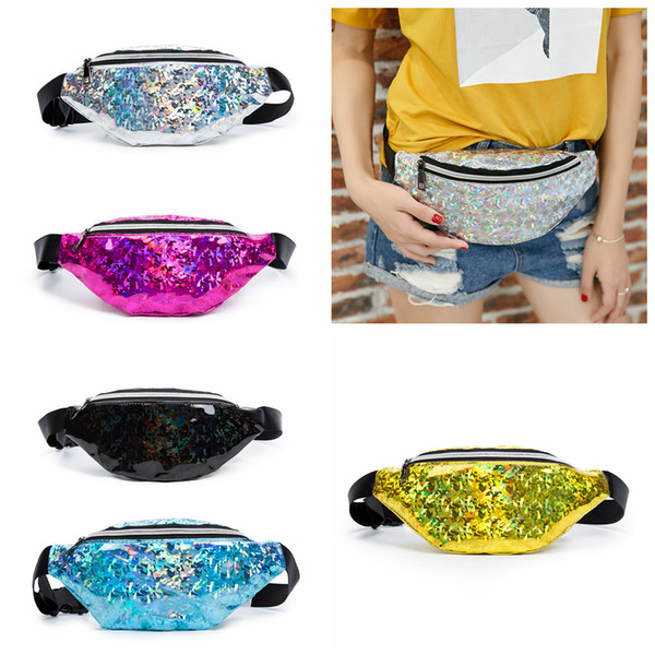 5styles Mermaid Glitter Waist Bag Sequin Fanny Pack Beach Travel shinning Girl Outdoor Cosmetic Bag party outdoor Sport coin handbag FFA1717