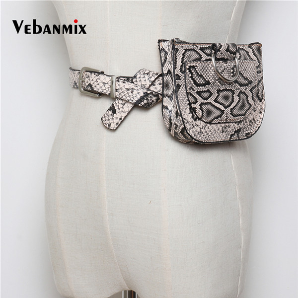 Luxury Serpentine Leather Women Fanny Pack Fashion Snake Skin Waist Belt Bags High Quality Female Purse Waist Pack Fanny Bag New