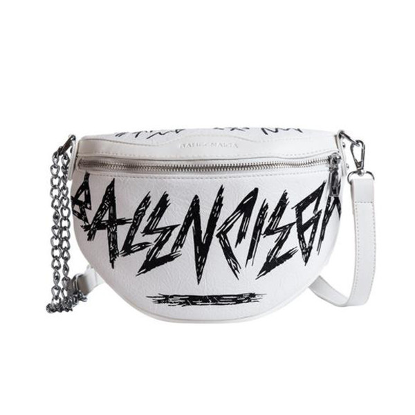 New Hip-hop Fashion Female Waist Bag Women Fanny Pack Belt Bag Fashion Letters Chains Shoulder Crossbody bag free shipping