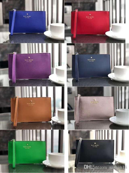 kat Brand New leather wallets wristlet women purses clutch bags zipper Card bag with free gift wristlet women coin purses clutch bags zippe