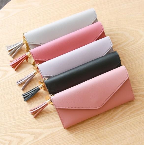 Long Wallet Women Purses Tassel Fashion Coin Purse Card Holder Wallets Female High Quality Clutch Money Bag PU Leather Wallet