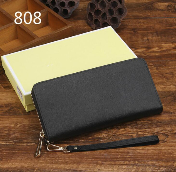 luxury designer women leather MICHAEL WOMEN MEN REAL LEATHER CLUCTCHES WALLET 808