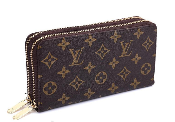 Hot! wholesale 2019 famous fashion single zipper cheap women pu leather wallet lady ladies long purse