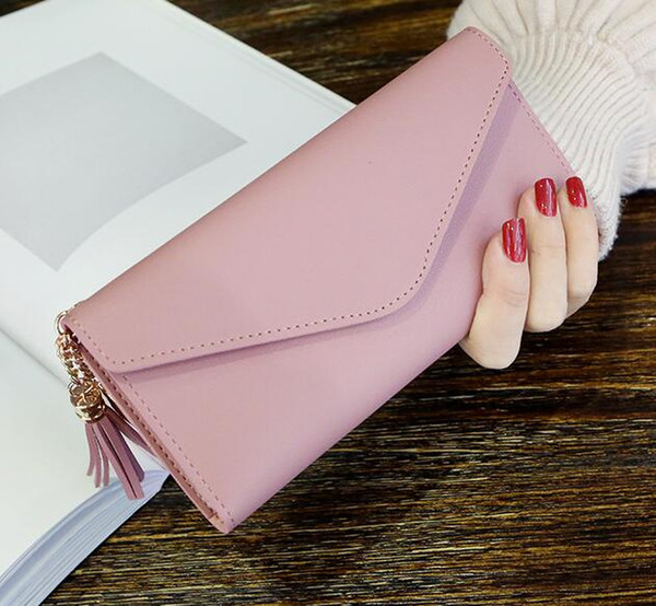 New Brand Leather Women Wallet High Quality Design Hasp Solid Color Card Bags Long Female Purse 5 Colors Ladies Wallet Billetera