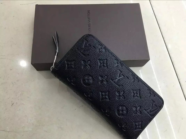 Hot! wholesale 2019 famous brand fashion single zipper cheap luxury designer women pu leather wallet lady ladies long purse