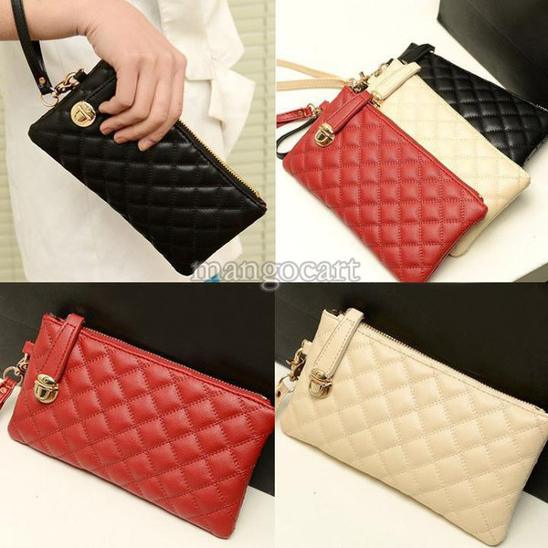 Holiday Sale! 2014 New European style Women Ladies Day Clutch Purse Long Leather bags Zipper Wallet b4 SV002310