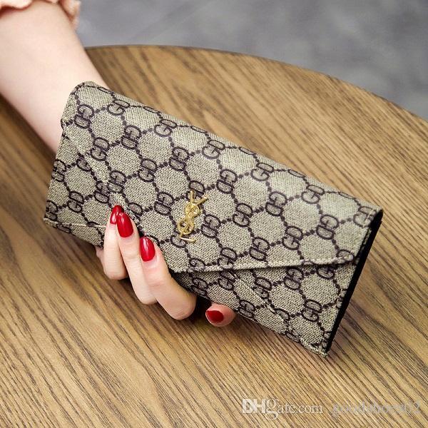 2019 new Leather Women Wallet Female Long Clutch Lady Walet Portomonee Rfid designer wallet Men Money Bag Zipper Coin Purse