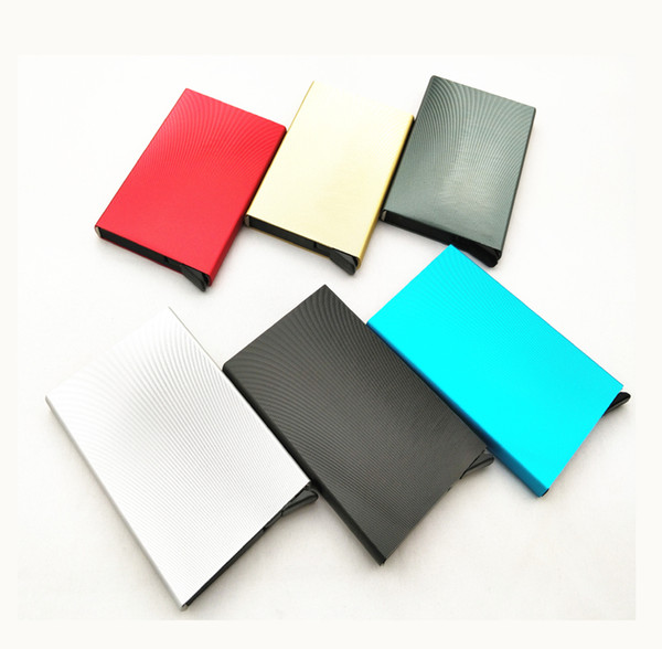 Privacy Protect Rfid Blocking Shield Card Holder Box Ultra Thin Aluminium Credit Card Organiser With Wave Surface New Design