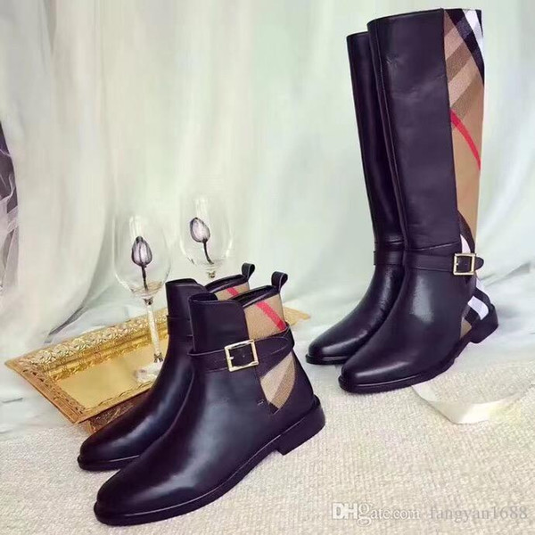 2018 hot selling new autumn winter luxury brand fashion female motorcycle boots Martin ankle boots high heels antiskid boots size 35~41