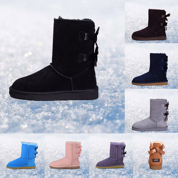 2019 WGG classic Australia winter Fur boots for women chestnut black grey blue pink designer snow boots womens ankle knee boot size 5-10