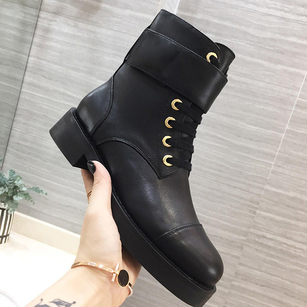 Womens Ankle Boots Shoes Genuine Leather Winter Fashion Cowboy Martin Boots Lady Boots Luxury Brand with Original Box Casual Designer Winter