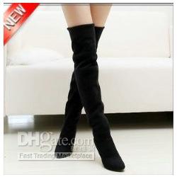 Fashion Jackboots Over The Knee Boots For Women/Faux Suede Upper Stretch Fabric Slim Boots Factory P