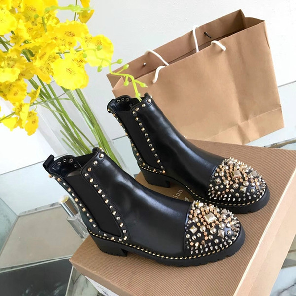 Fashion luxury designer women boots red bottoms women Boot Girls Designer Luxury Shoes With Studded Spikes Party Boots Winter Free DHL Shoes