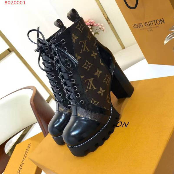 Women designer boots famous luxury brand genuine leather high quality print high heels women shoes fashion motorcycle boots new arrival