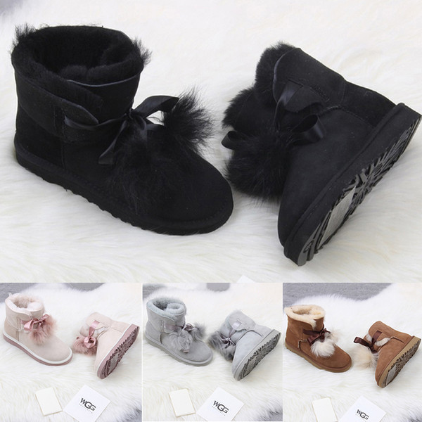 2018 Newest winter Australia Classic snow Boots High Quality WGG tall boots real leather Bailey Bowknot women's bailey bow Knee Boots shoes