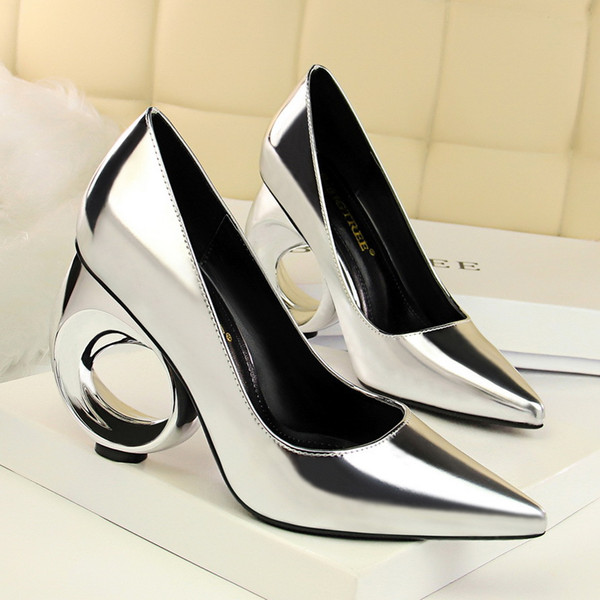 Concise Cut-out High Heels Lady Dress Shoes Sexy Clubwear Women Pumps Heels Festival Party Wedding Shoes Business Formal Pumps Heels GWS356