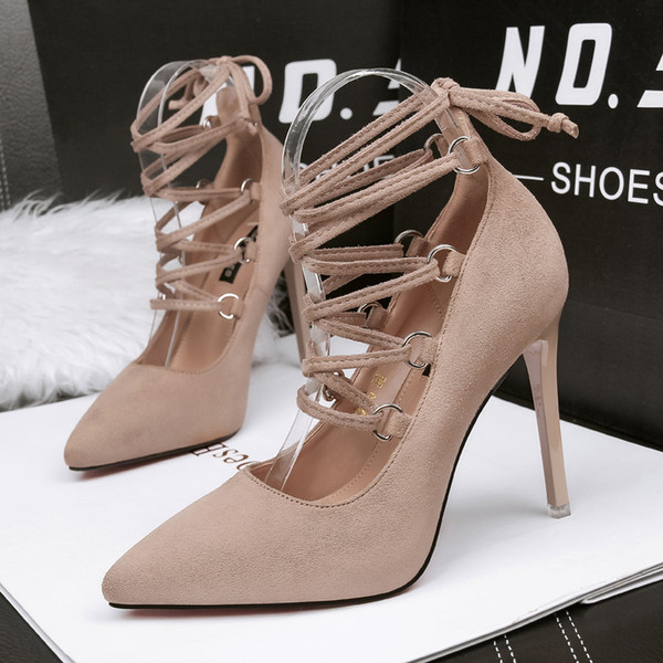 Sexy Clubwear Lace-up Lady Dress Shoes Women Pumps Heels Thin High Heels Festival Party Wedding Shoes Formal Pumps Sandals GWS230