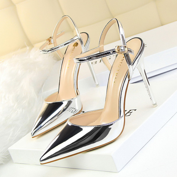 New Arrival Buckle Strap Lady Dress Shoes Women Pumps Heels Thin High Heels Festival Party Wedding Shoes Formal Pumps Sandals GWS184