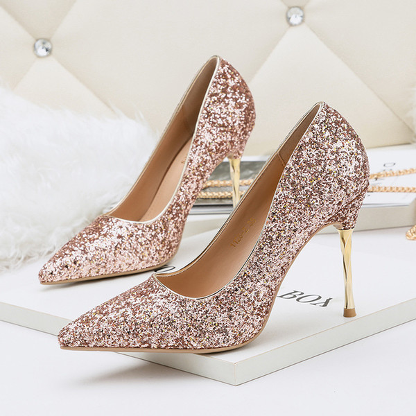 Glitter High Heels Lady Dress Shoes Sexy Clubwear Women Pumps Heels Festival Party Wedding Shoes Business Formal Pumps Heels GWS341