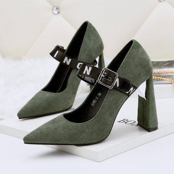 Sexy Buckle Strap High Heels Lady Dress Shoes Clubwear Women Pumps Heels Festival Party Wedding Shoes Business Formal Pumps Heels GWS325