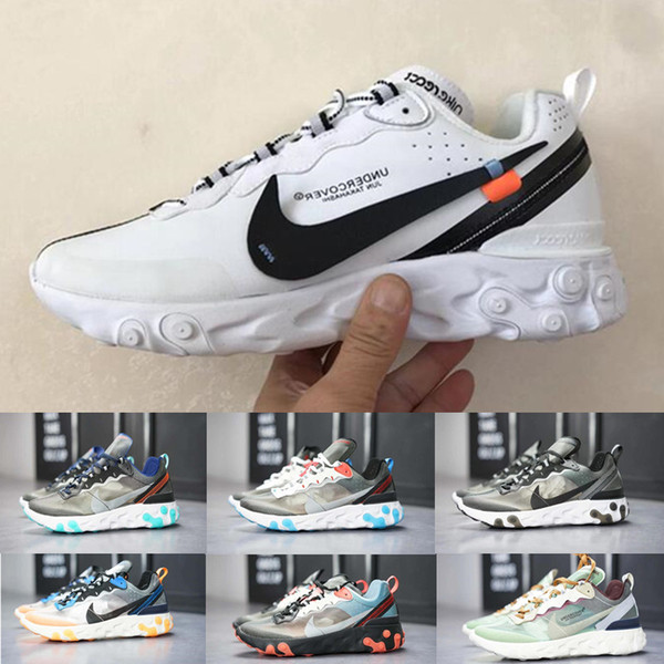 UNDERCOVER x Upcoming React Element 87 Pack White Epic Sneakers Brand Men Women Trainer Men Women Designer Running Shoes Zapatos 2018 New