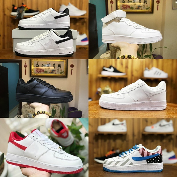 2019 New Forces Men Women Low Cut One 1 Casual Shoes White Black Dunk Sports Skateboarding Shoes Classic AF Fly Trainers High Knit Sneakers