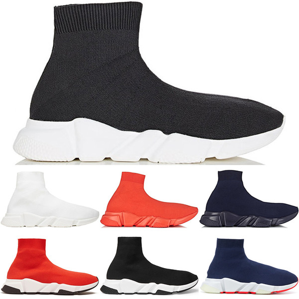 2019 Speed Trainer Men Women Fashion Designer Luxury Sock Shoes Black White Blue Glitter Flat Mens Trainers Runner Sneakers Size 36-45