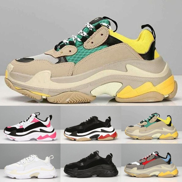 Cheap Fashion Paris 17FW Triple S Sneakers Triple-S Casual Dad Mens Designer Shoes for Women Beige Black Cheap Sports Trainers Chaussures