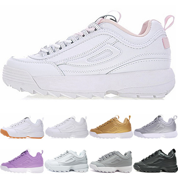 discount Disruptors II casual shoes for men women new White Gum Silver white black grey fashion sports sneaker mens shoes