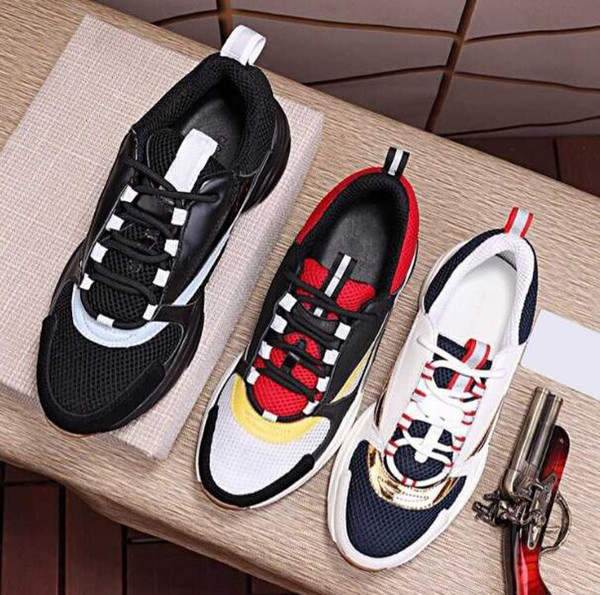 2018 New D Men's Canvas And Calfskin Trainers Fashion New Sneakers B22 Trainer Technical Knit Shoes