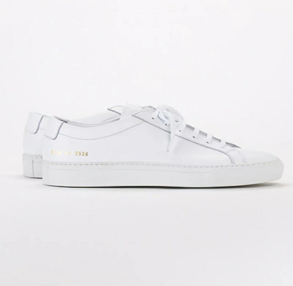 Common Projects by women Black white low top Shoes Men Women Genuine Leather Casual Shoes flats Chaussure Femme Homme