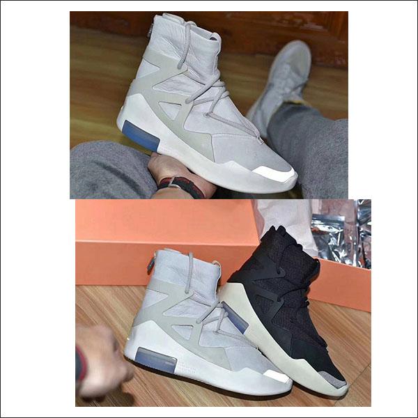 Newest Fear of God 1 Men Shoes FOG Boots Light Bone Black Sail casual Shoes Men white grey black casual shoes Size 7-12