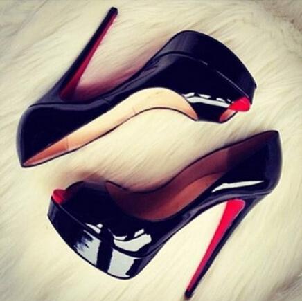 2018 Classic Brand Red Bottom High Heels Platform Shoe Pumps Nude/Black Patent Leather Peep-toe Women Dress Wedding Sandals Shoes size 34-43