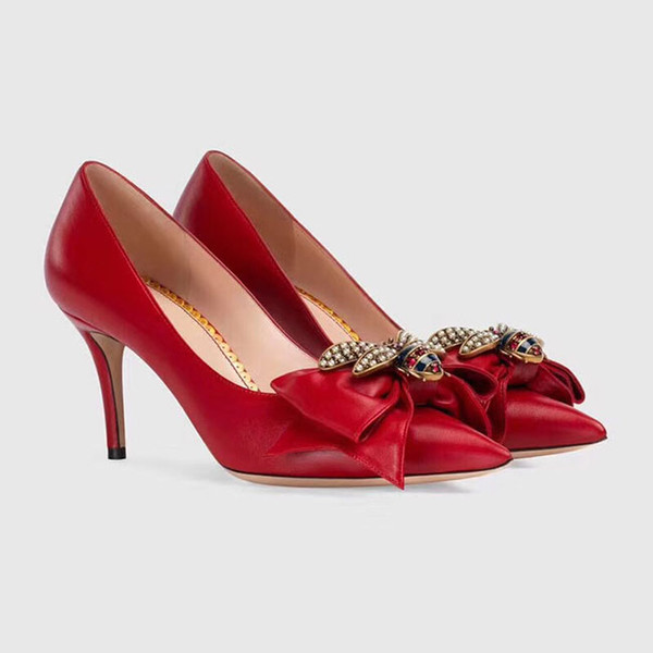 2019 style high quality women high heels shoes patent heels lady wedding shoes Red shoes high heels heel 7.5cm Original box