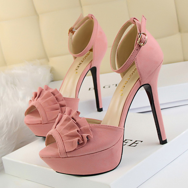 Bowknot Sandals Women Pumps Heels PU Leather Peep Toe Thin High Heels Festival Party Wedding Shoes Formal Pumps Sandals GWS223