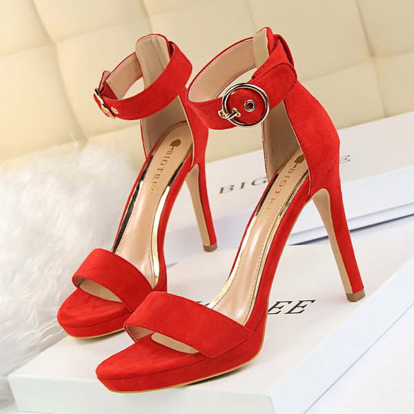 Summer Buckle Strap Sandals Women Pumps Heels PU Leather Open Toe Thin High Heels Festival Party Wedding Shoes Formal Pumps Sandals GWS176