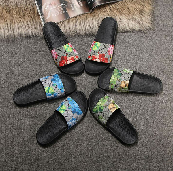 Men Women Sandals Designer Shoes Luxury Slide Summer Best Fashion Wide Flat Slippery Sandals Slipper Flip Flop size 35-46 flower