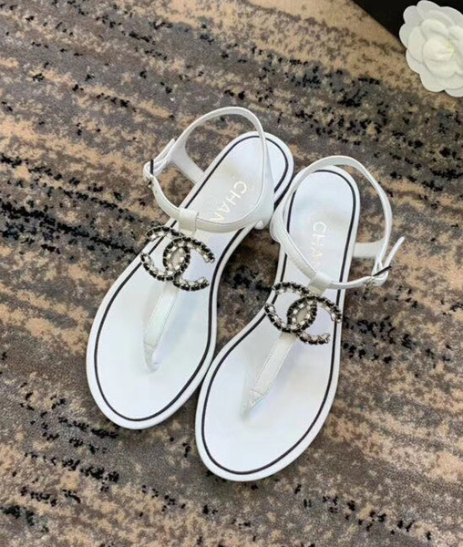 2019 flat sandal women real leather studs high heels sandal 34-40 Rivet transparent slippers slide sandals flip flops 3 colors