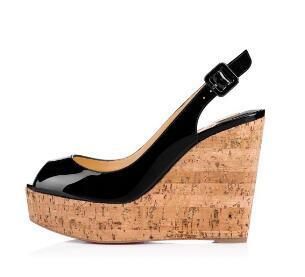 Top Quality Luxury Designer Women Summer Red Bottom High Heels Wedges Une Plume Sling Black Nude Cool Sandals Open Toe