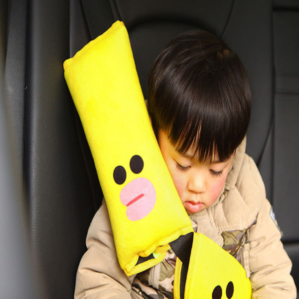 Car Safety Belt Cover Cartoon Cute Child Seat Belt Cover Car Shoulder Pad Plush Sleeping Safety Belt Cover