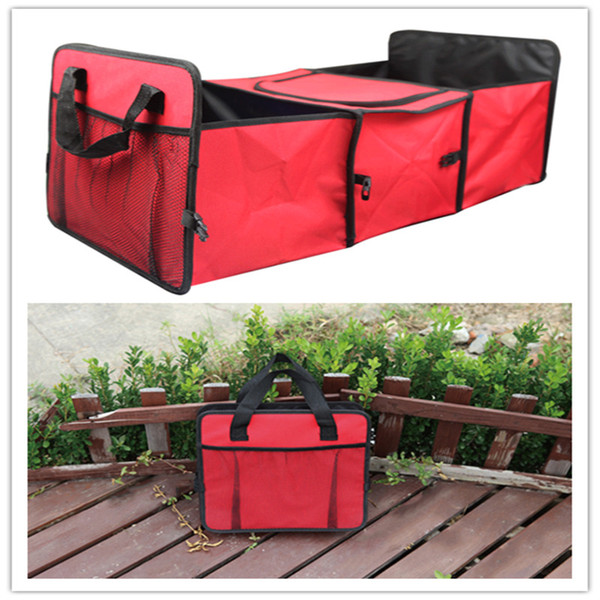 Car Trunk Fold Storage Box Storage Bag Folding Compartment Grid Style Camping And Snaking Folding Box Car Receiving Bag DHL