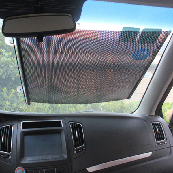 40*60 CM Universal Car Sunshade Roller Blind Mesh Summer Insulation Telescopic Sun Block Sunscreen PVC Protect Car