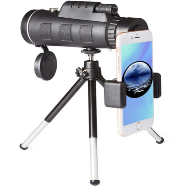 40X60 HD Telescope Mobile Phone Monocular Waterproof With Tripod Smartphone Holder Clip Double Focus Large Eyepiece