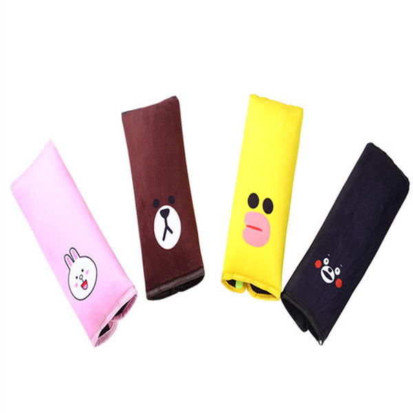 Car Safety Belt Cover Cartoon Cute Child Seat Belt Cover Car Shoulder Pad Plush Sleeping Safety Belt Cover 20PCS