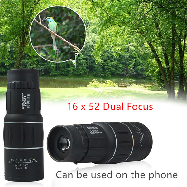 16 x 52 Dual Focus Monocular Telescope Zoom Optic Lens Binoculars Spotting scope Coating Lenses Dual Focus Optic Lens day vision