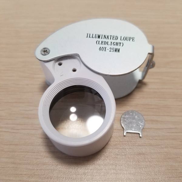 40X-25MM Magnifier for Identification of Jewelry and Jade Articles with LED 40X Times MG21011