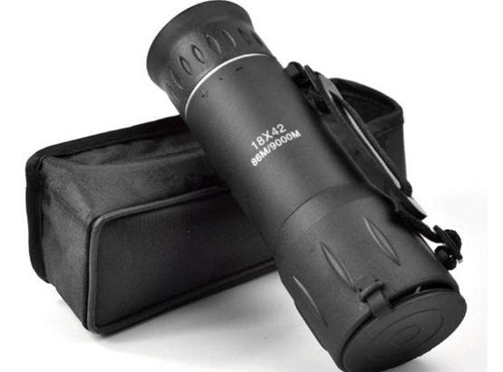 High-powered high-definition green film handheld telescope 16X52 with compass monocular telescope